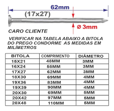 prego 15x15 c/ cabeÇa prego 15x15 c/ cabeÇa