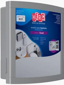 armÁrio para banheiro com espelho sobrepor e embutir herc