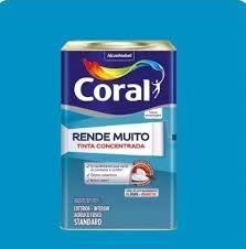 tinta acrílica fosca rende muito 16 lt azul oceano coral