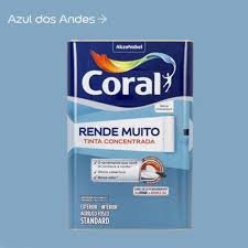 tinta acrílica fosca rende muito 16 lt azul dos andes coral