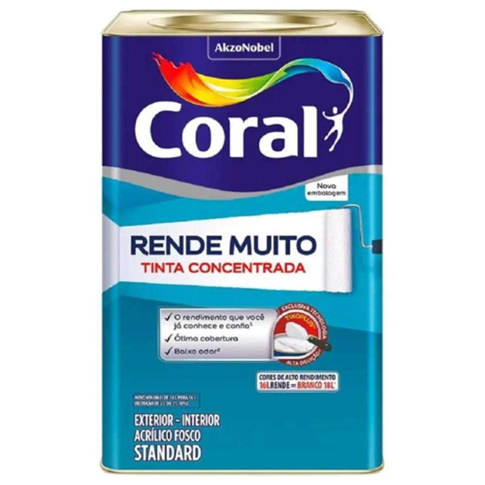 tinta acrílica fosca rende muito 16 lt azul profundo coral