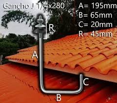 gancho p/ telha 1/4x280mm