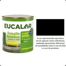 tinta esmalte brilhante 0,9 lt preto – eucalar