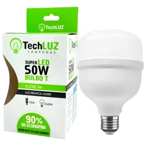 lâmpada de led bulbo 50w techluz